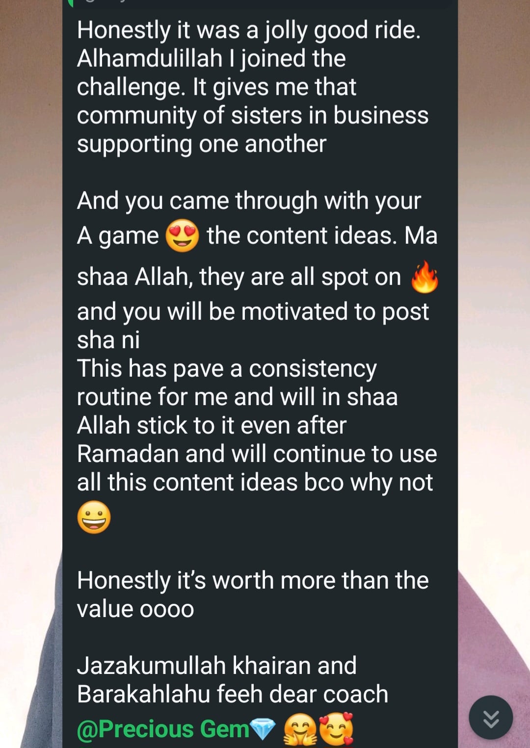 Review from precousgem customer